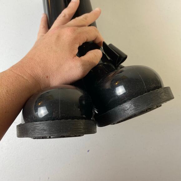 RED Valentino Women's EU 40 / US 10 Designer Black Rubber Rain Boots NO INSOLES - Picture 7 of 16